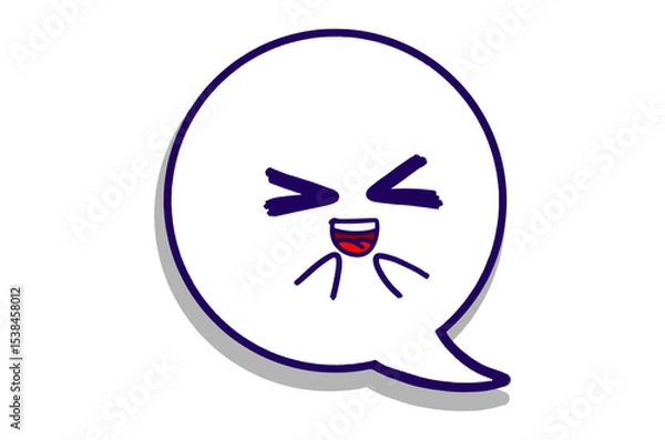Fototapeta Cute expression Emoji Bubble Chat Mascot Characters