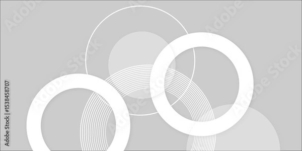 Obraz modern white and gray circle gradient trendy background. Grey abstract background geometry circle, diagonal line and layer element Vector for business, template, app presentation.	
