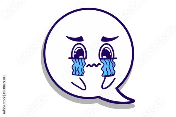 Fototapeta Crying expression Emoji Bubble Chat Mascot Characters