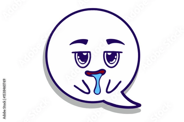 Fototapeta Drooling expression Emoji Bubble Chat Mascot Characters