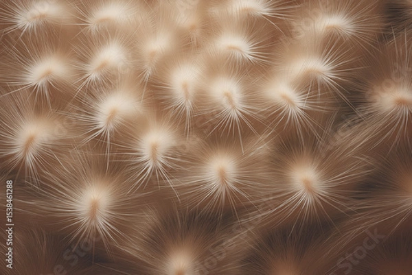 Fototapeta Fine light fibers spread across a warm background, creating a soft and ethereal look. Abstract design evokes feelings of comfort and tranquility, suitable for wellness, interior design, art