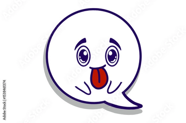 Fototapeta Tongue Sticking Out Mocking Expression Emoji Bubble Chat Mascot Characters
