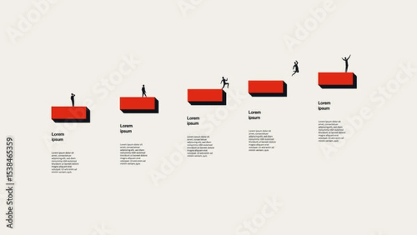Fototapeta Business Growth Infographic Template with Minimal Illustration. Editable eps10 vector.
