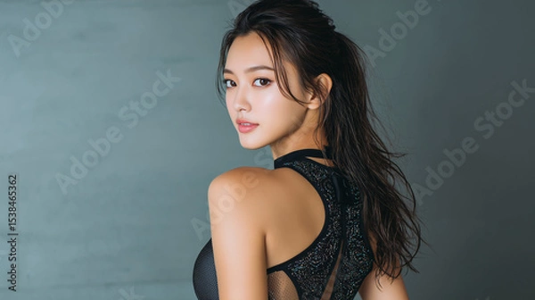 Obraz 水泳,美女, 女性, 水着, 美しい, 顔, モデル, 日本, 韓国, アジア