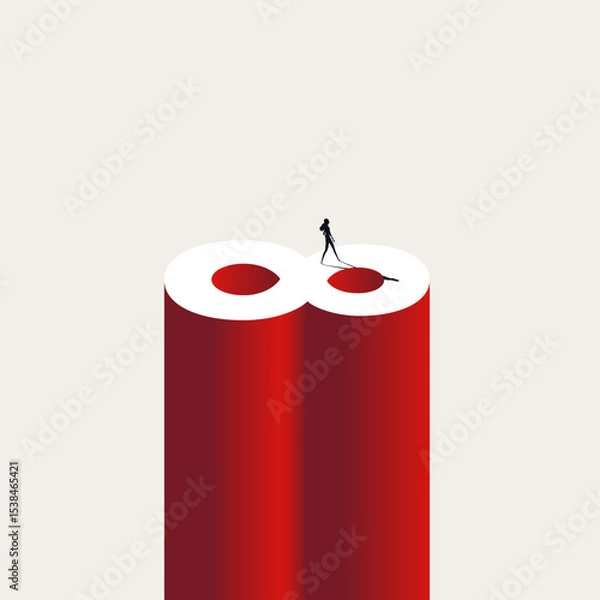 Fototapeta Business sustainability vector concept. Symbol of growth, development, progress. Minimal design eps10 illustration.