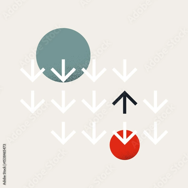 Fototapeta Business growth abstract vector concept. Symbol of ambition, success, challenge. Minimal design eps10 illustration.