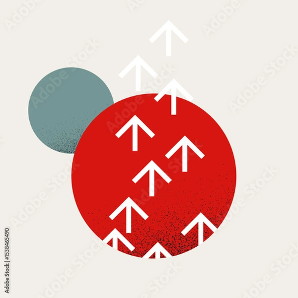 Fototapeta Business growth abstract vector concept. Symbol of ambition, success, challenge. Minimal design eps10 illustration.