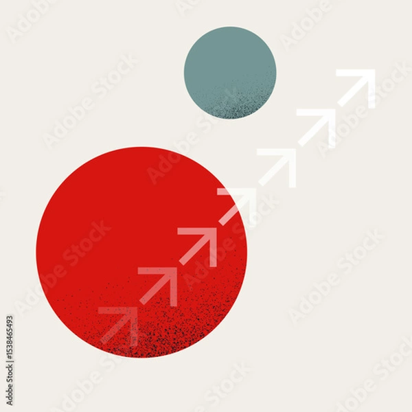 Fototapeta Business growth abstract vector concept. Symbol of ambition, success, challenge. Minimal design eps10 illustration.