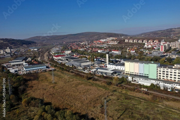 Obraz Aerial view of industrial zone and technology park buildings