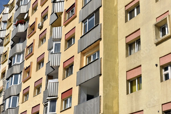 Obraz Ex-Soviet concrete block houses in Romania