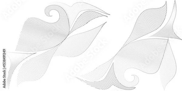 Fototapeta Minimalist abstract background with black outline leaves located on the sides of the template

Abstract Vector line gold ornament fancy nature elegant vintage background. Hand drawn wavy branches.