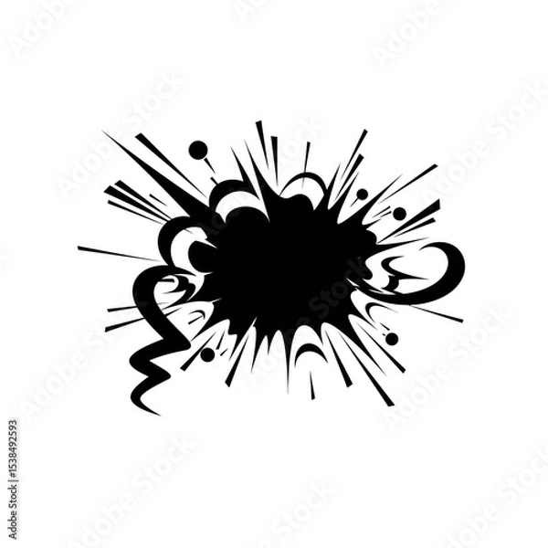 Fototapeta Set of black ink splashes and drops.  Blobs and spatters. These versatile splashes are suitable for graphic design, web design, advertising, abstract backgrounds, creative effects and more.
