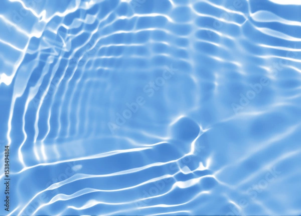 Obraz Abstract blurred shades of blue water background. Light and shadow ripples or splashes surface of water texture. Water waves with shining and reflection pattern photography for​ design artwork.