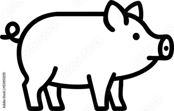 Obraz 심플한 돼지 아이콘