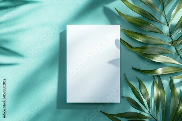 Fototapeta Premium Quality Image of Invitation Cards with Teal Background