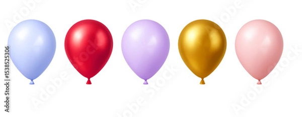 Fototapeta 3d Balloon Birthday Day Party Element Gift Ball Set Balloons Icon Vector Invitation Card