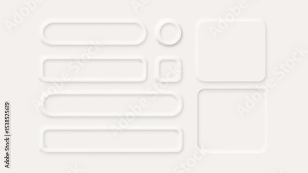 Fototapeta Neumorphism Button Label Frame White 3d Elegant Shadow Web Vector Icon Ui Digital Neomorphism Interface