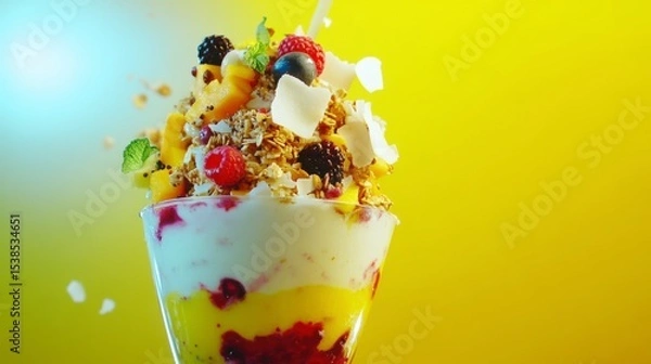 Obraz ice cream with fruits