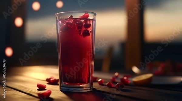 Obraz glass of red juice on the table
