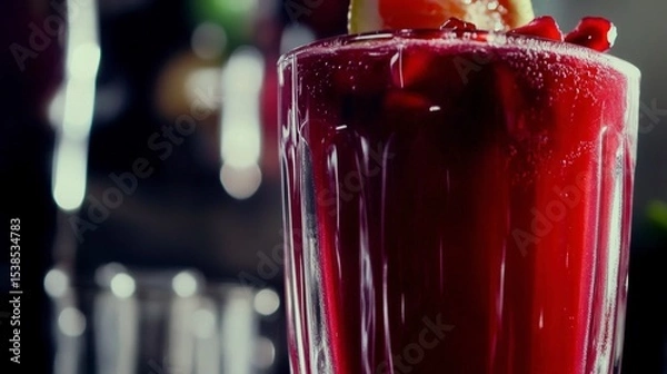 Obraz glass of red juice with ice