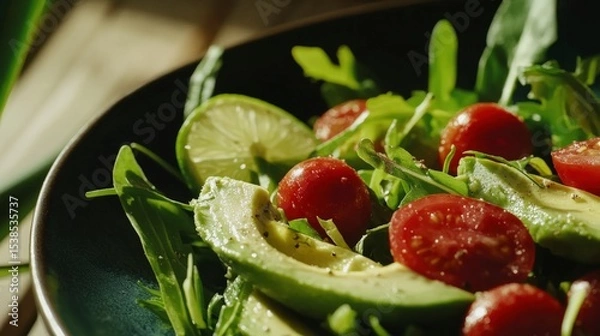 Obraz salad with fresh vegetables and fruits
