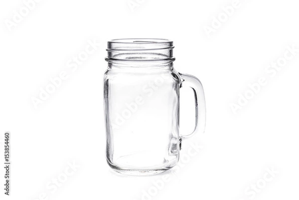 Obraz Empty vintage mason Jar on White background