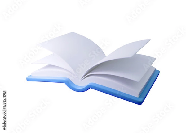 Obraz 3d Open book vector illustration, perfect for education, literature, and storytelling themes. Clean, modern design ideal for digital learning content, e-books, and reading campaigns.