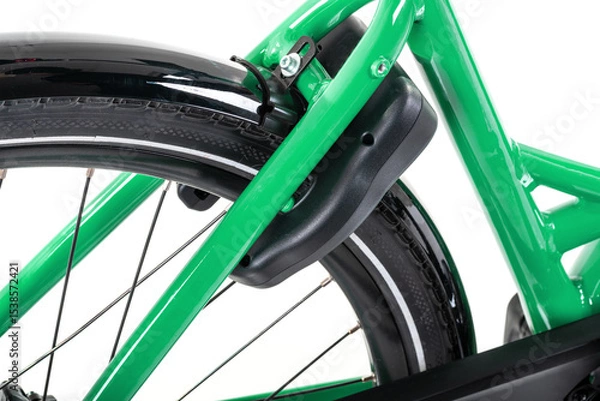 Fototapeta Studio shot of an installed locking device on a bicycle
