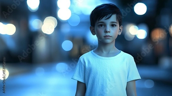 Obraz Young child standing with back turned to camera