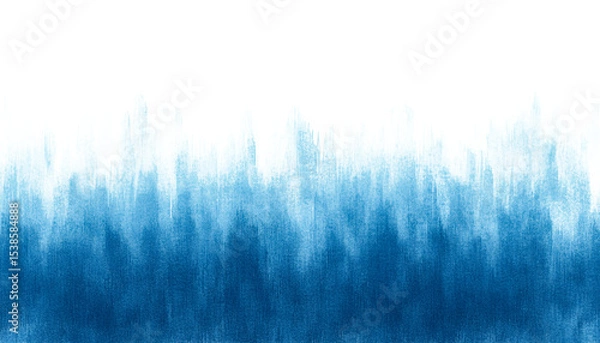 Fototapeta Abstract textured blue watercolor gradient with expressive vertical strokes and bold contrast on transparent background, png