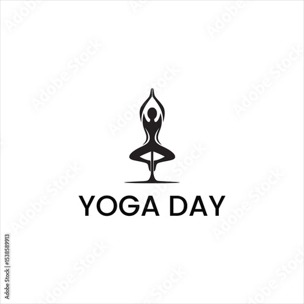Obraz International yoga day concept vector.
