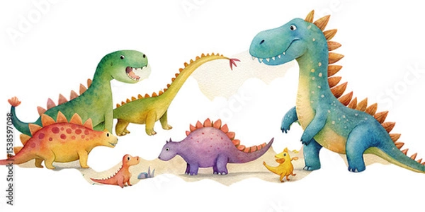 Fototapeta Animals Picnic Scene with Food and Cute Characters Illustration Transparent Background