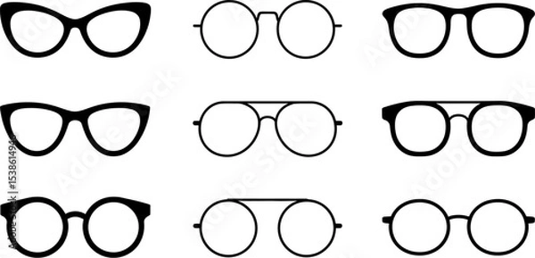 Fototapeta Find the perfect eyeglasses frames styles shapes for your face shapes and prescription eyewear needs online editable stock vector illustration