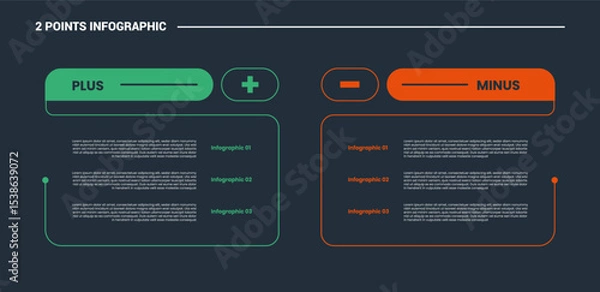 Fototapeta comparison choice infographic process diagram with open box container line cut with outline style vector