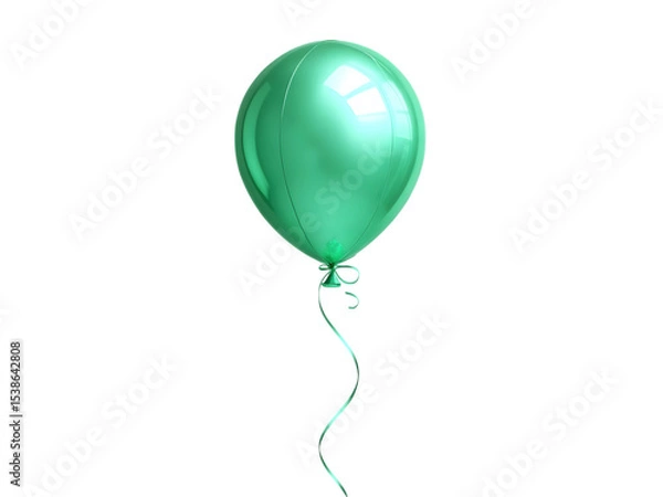 Fototapeta green balloon isolated on white background