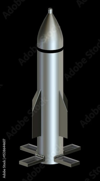 Obraz The GBU-57 MOP (Massive Ordnance Penetrator) is a precision-guided, bunker buster bomb. The missions are reaching and destroying deep underground bunkers or well-protected facilities. 3d rendering