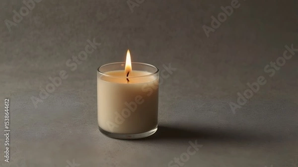 Fototapeta Candle decoration on a spacious background, free space for product
