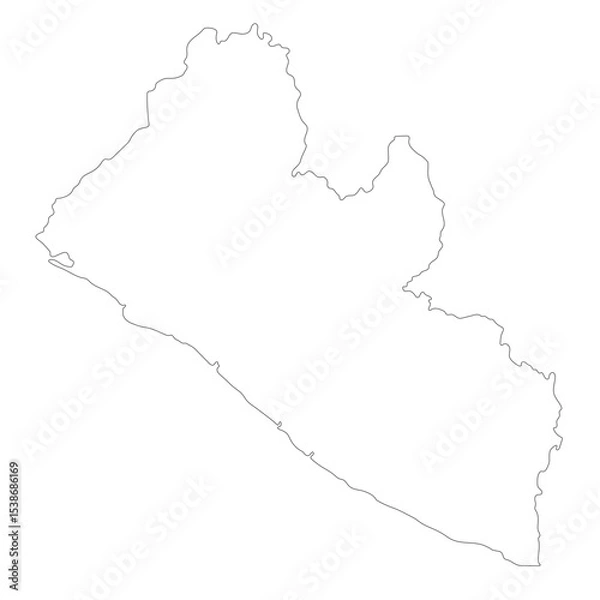 Fototapeta Liberia map. Map of Liberia in white color