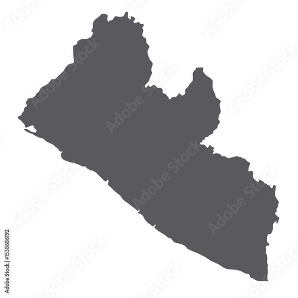 Fototapeta Liberia map. Map of Liberia in white color