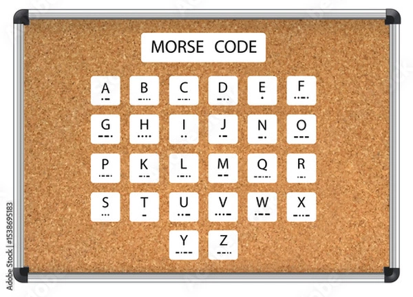 Obraz Morse Code International Morse Code on white background. Morse Code sign flat style. Vector