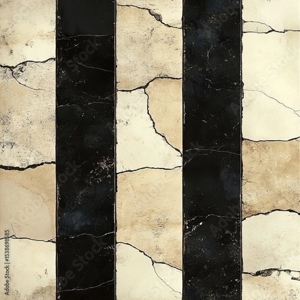 Fototapeta Textural levelling in neutral stripes. Generative AI