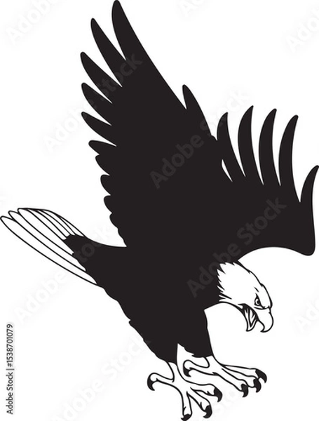 Obraz bald eagle silhouette vector design