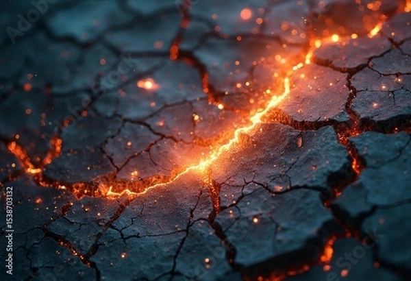 Obraz The scorching surface of lava fissures