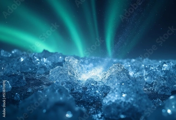 Fototapeta Ice Crystal World Under Aurora
