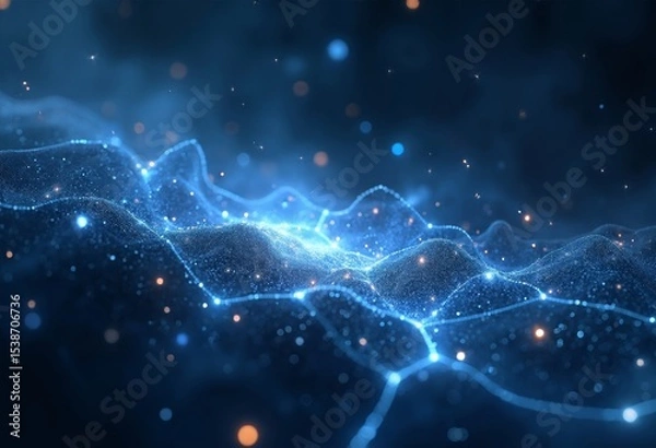 Obraz Blue technology network