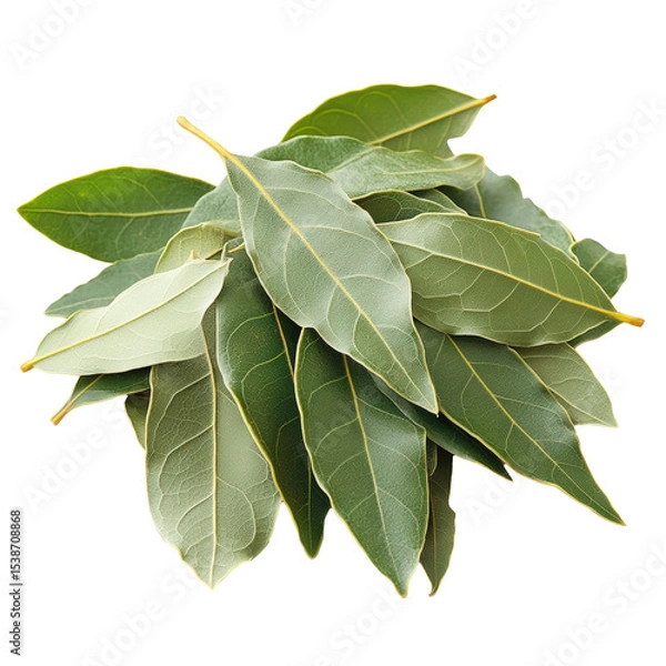 Fototapeta A bunch of green leaves of a tree. The leaves are green and have a fresh, natural appearance