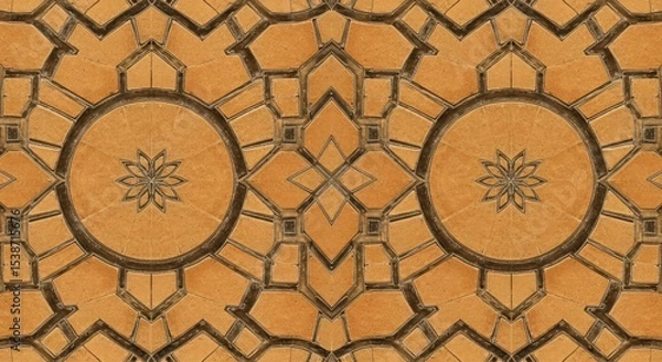 Obraz Authentic Handcrafted Moroccan Zellige Tile Pattern Background Texture