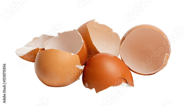 Fototapeta The cracked egg shell photographed with a high-resolution camera using a  stacking focus technique.