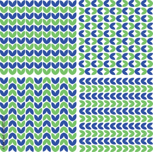 Fototapeta Green blue abstract shapes pattern background