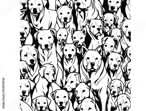 Fototapeta seamless pattern with dogs